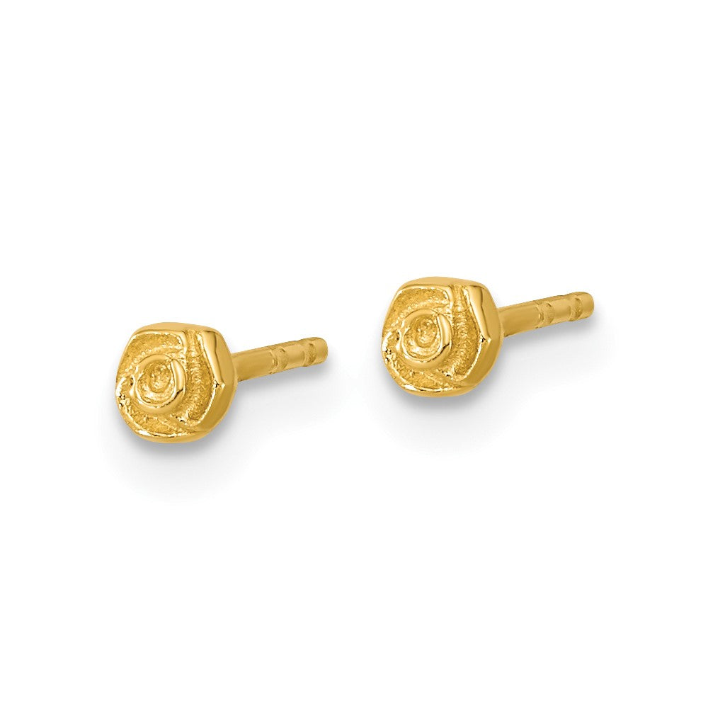14K Yellow Gold Polished Rose Post Earrings