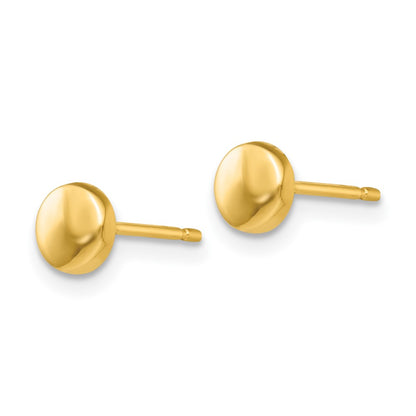 14K Yellow Gold Polished Half Ball Post Earrings