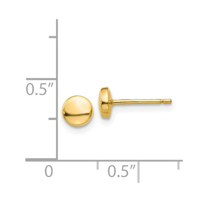 14K Yellow Gold Polished Half Ball Post Earrings