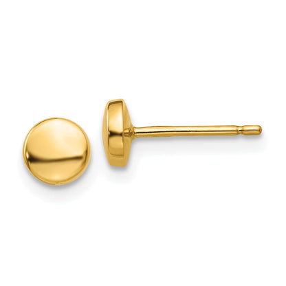 14K Yellow Gold Polished Half Ball Post Earrings