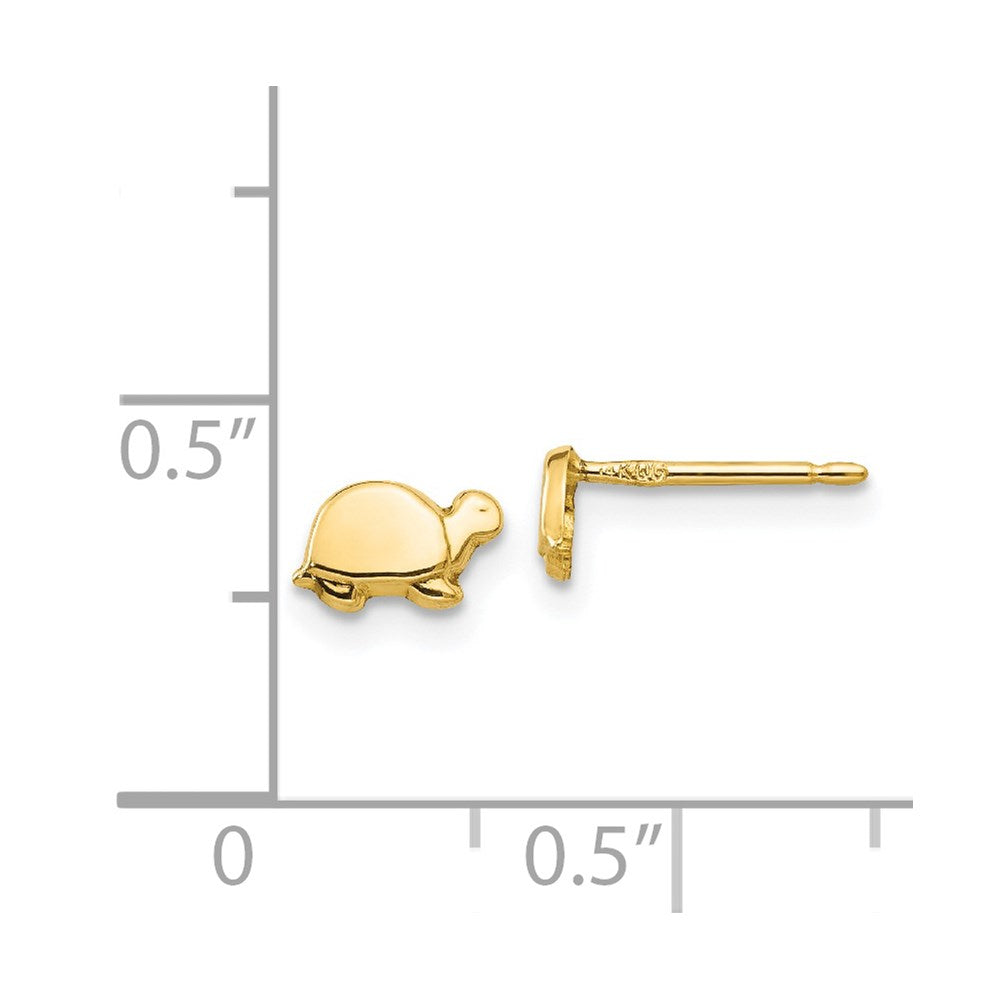 14K Yellow Gold Mini Turtle Earrings