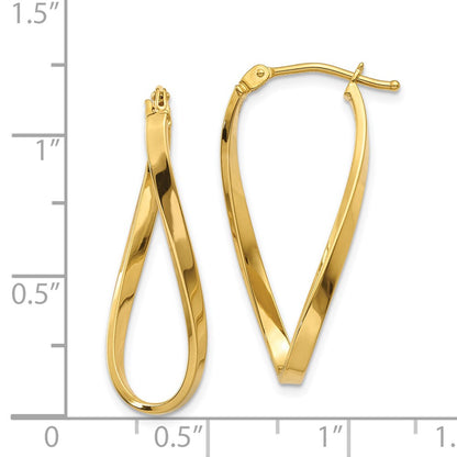 14K Yellow Gold Small Twisted Earrings