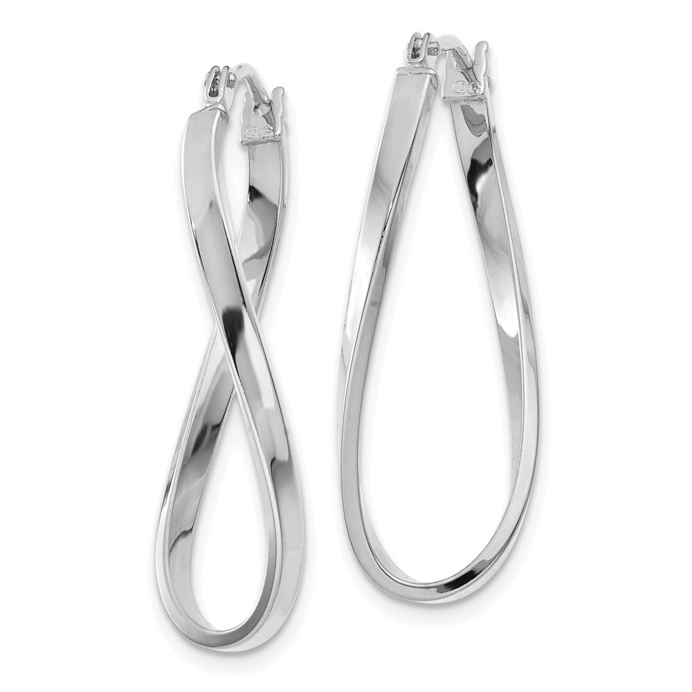 14K White Gold Small Twisted Earrings