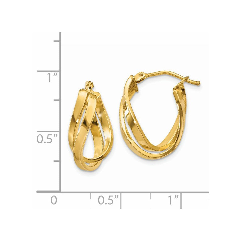 14K Yellow Gold Twisted Hoop Earrings
