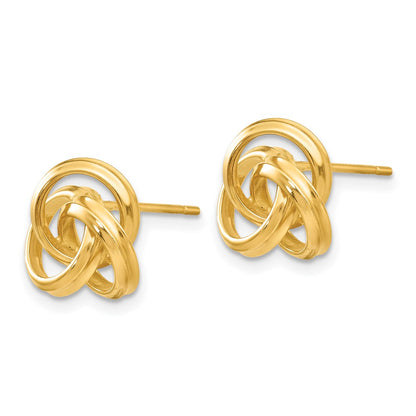 14K Yellow Gold Polished Love Knot Post Earrings