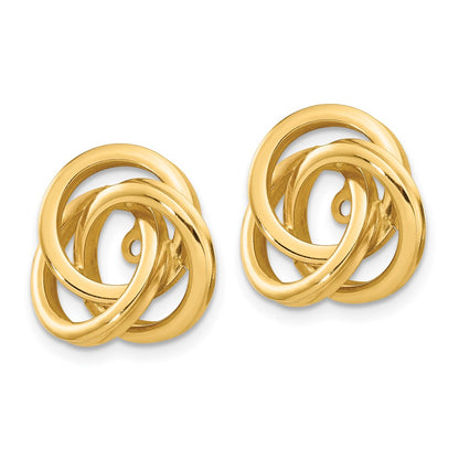 14K Yellow Gold Polished Love Knot Earring Jackets