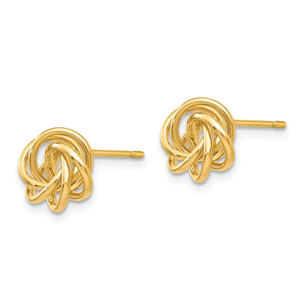 14K Yellow Gold Polished Knot Post Earrings