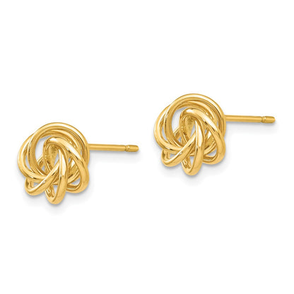 14K Yellow Gold Polished Knot Post Earrings