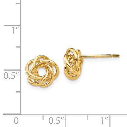 14K Yellow Gold Polished Knot Post Earrings