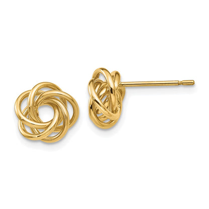 14K Yellow Gold Polished Knot Post Earrings