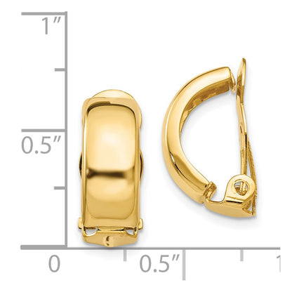 14K Yellow Gold Non Pierced Polished Earrings