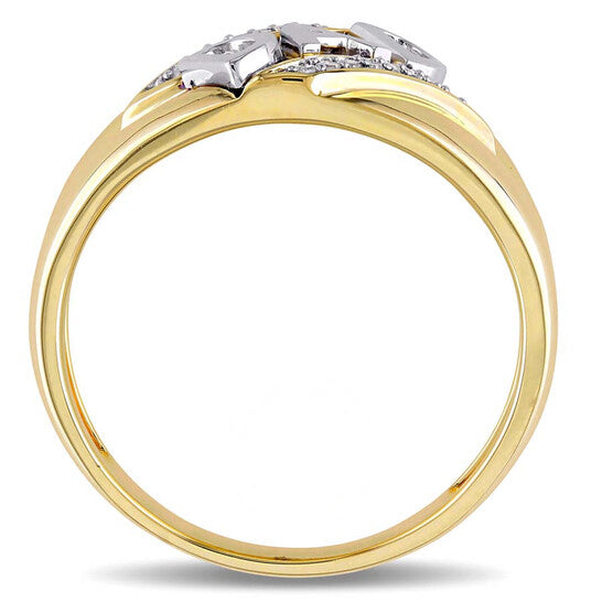 Original Amour " Dad" Yellow Gold Diamond Men's Ring