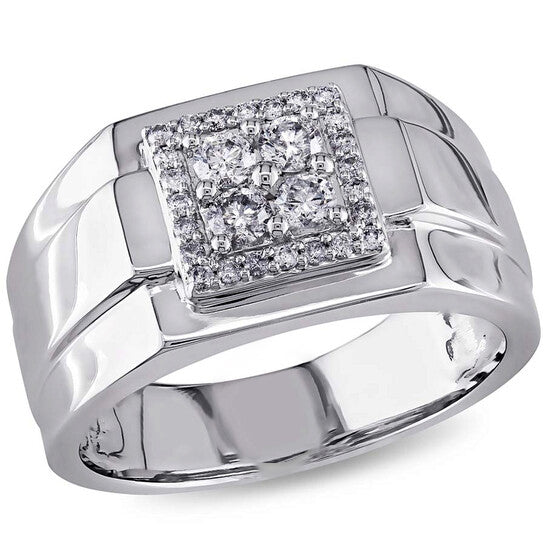 Original Amour White Square 1/2 CT Diamond Men's Ring