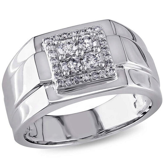 Original Amour White Square 1/2 CT Diamond Men's Ring