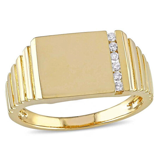 Original Amour Yellow Gold 1/10 CT Diamond Men's Ring