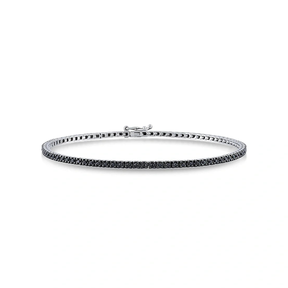 3/4 ct. tw. Black Diamond Tennis Bracelet in 14K White Gold 7 inch