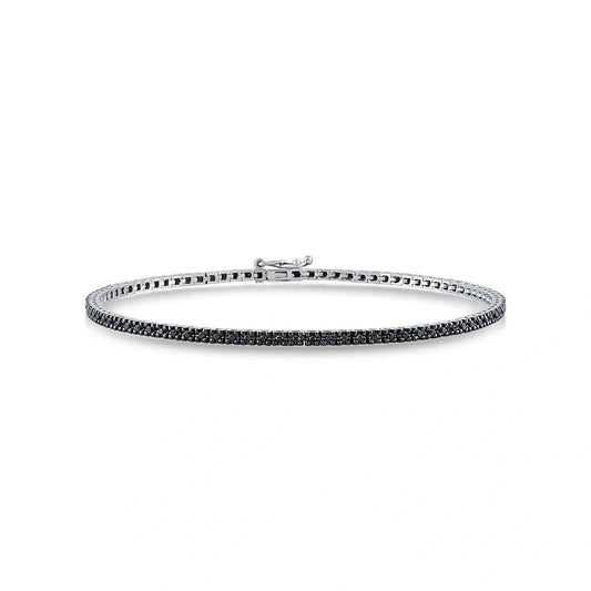 3/4 ct. tw. Black Diamond Tennis Bracelet in 14K White Gold 7 inch