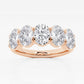 Original Brilliant Diamond 14K Rose Gold 3 CTTW Oval-Cut LAB GROWN Diamond Five Stone Anniversary Band (FG, SI1+)