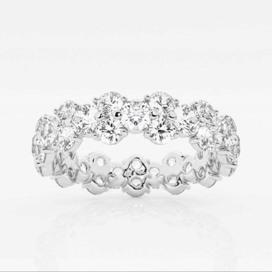 Original Brilliant Diamond 14K White Gold 2 1/2 CTTW Garland Round-Cut LAB GROWN Diamond Eternity Band (G+SI)