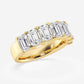 Original Brilliant Diamond 14K Yellow Gold 4 CTTW Emerald-Cut LAB GROWN Diamond Seven Stone Anniversary Band (FG, SI1+)