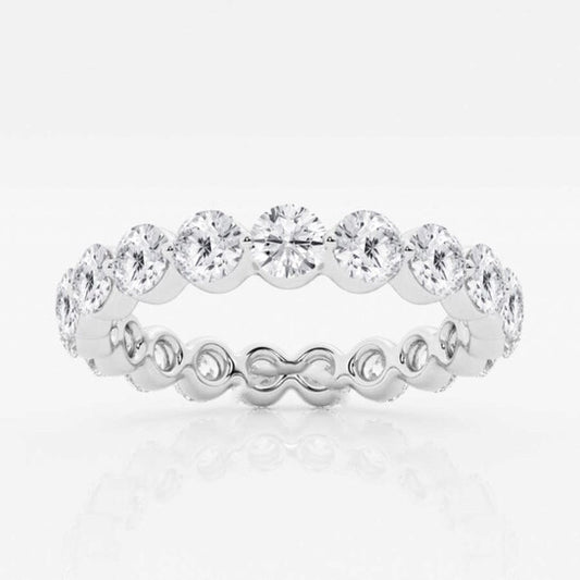 Original Brilliant Diamond Platinum 2 CTTW Floating Round-Cut LAB GROWN Diamond Eternity Band (G+, SI)