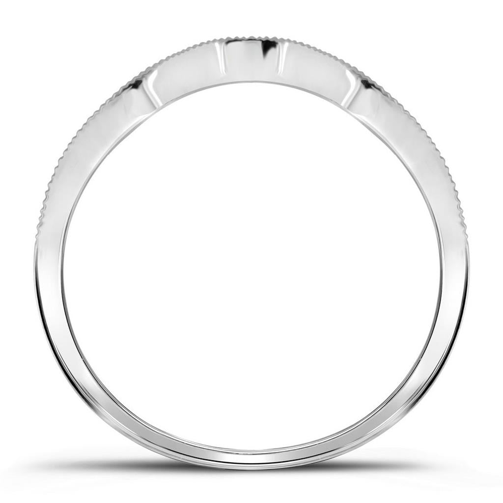 14k White Gold Round Diamond Bridal Wedding Ring Set 7/8 Cttw