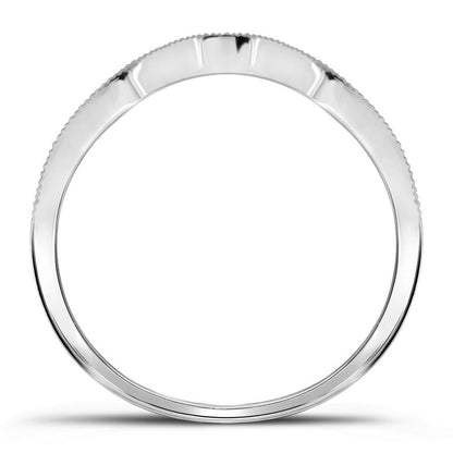 14k White Gold Round Diamond Bridal Wedding Ring Set 7/8 Cttw