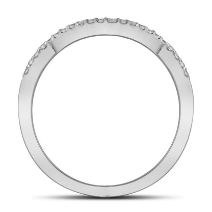 14k White Gold Princess Diamond Bridal Wedding Ring Set 1/3 Cttw