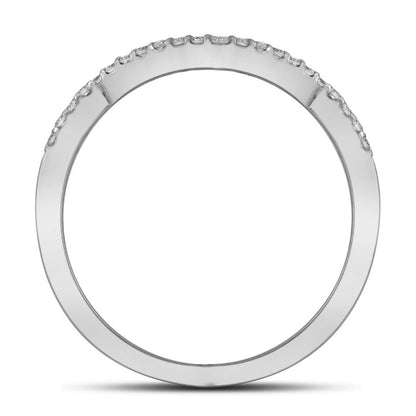 14k White Gold Princess Diamond Bridal Wedding Ring Set 1/3 Cttw