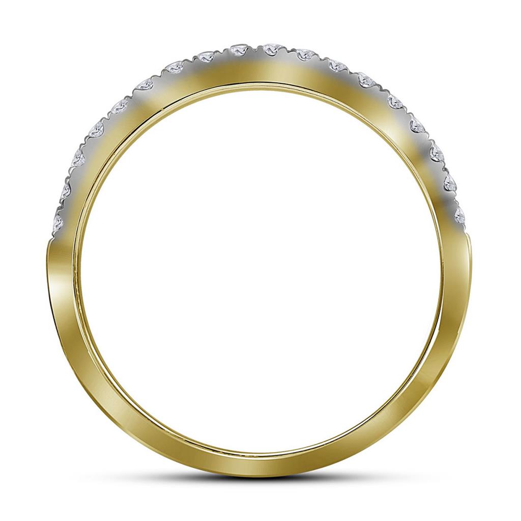14k Yellow Gold Round Diamond Bridal Wedding Ring Set 1 Cttw