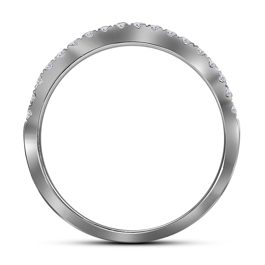 14k White Gold Round Diamond Bridal Wedding Ring Set 1 Cttw