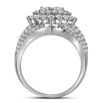 14k White Gold Round Diamond Bridal Wedding Ring Set 3 Cttw
