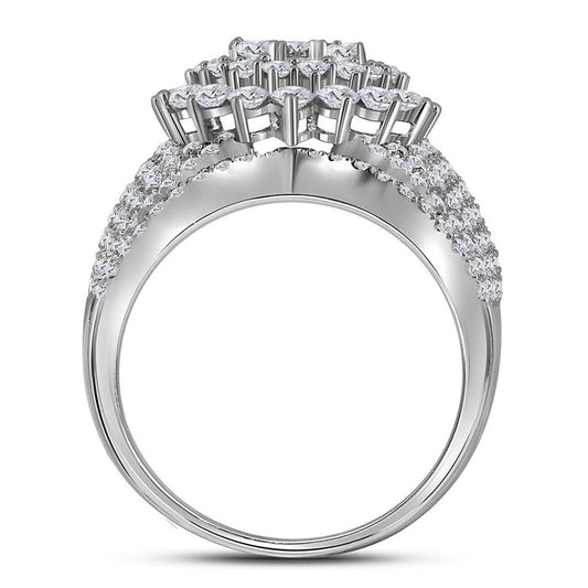 14k White Gold Round Diamond Bridal Wedding Ring Set 3 Cttw