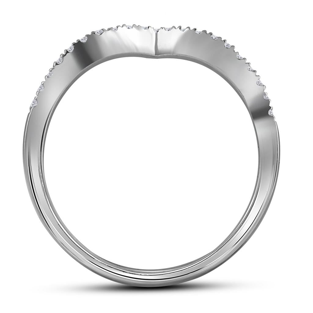 14k White Gold Round Diamond Bridal Wedding Ring Set 3 Cttw