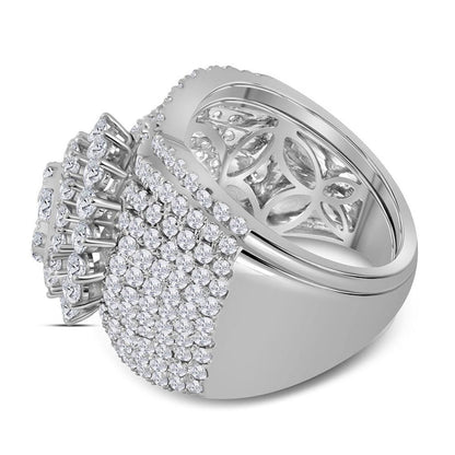 14k White Gold Round Diamond Bridal Wedding Ring Set 3-3/4 Cttw
