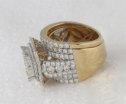 14k Yellow Gold Princess Diamond Bridal Wedding Ring Set 4-1/2 Cttw