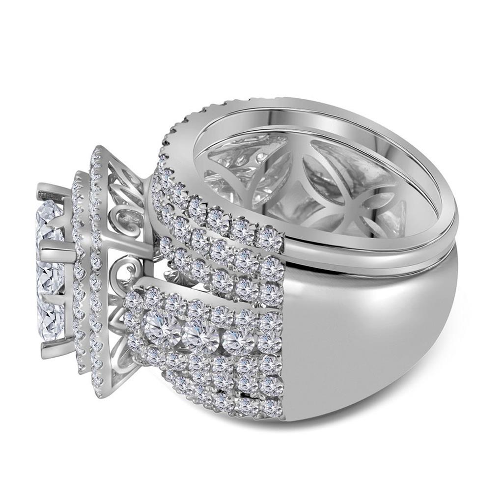14k White Gold Princess Diamond Bridal Wedding Ring Set 4-1/2 Cttw