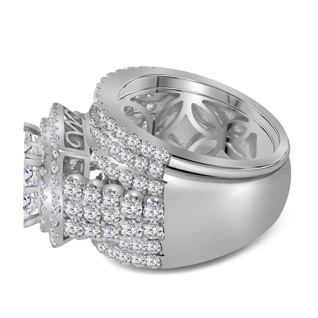 14k White Gold Princess Diamond Bridal Wedding Ring Set 3-3/4 Cttw
