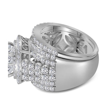14k White Gold Princess Diamond Bridal Wedding Ring Set 3-3/4 Cttw