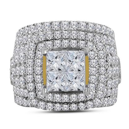 14k Yellow Gold Princess Diamond Bridal Wedding Ring Set 5 Cttw