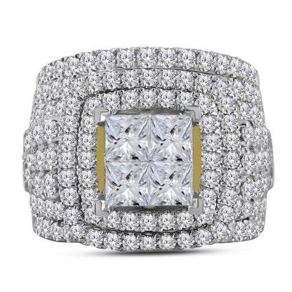14k Yellow Gold Princess Diamond Bridal Wedding Ring Set 5 Cttw