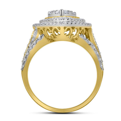 14k Yellow Gold Round Diamond Teardrop Bridal Engagement Ring 2 Cttw