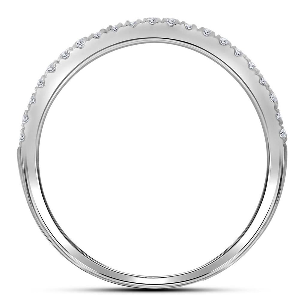 14k White Gold Round Diamond Double Halo Bridal Wedding Ring Set 1 Cttw