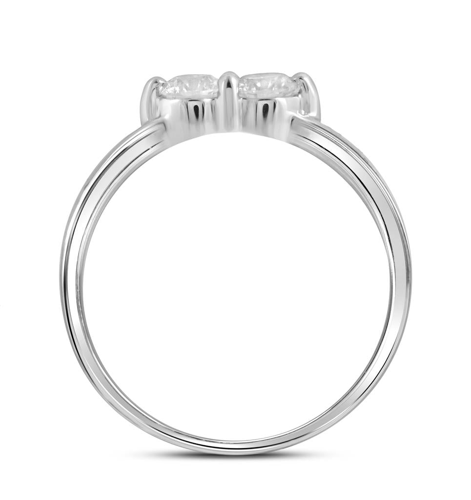 14k White Gold Round Diamond Bridal Wedding Ring Set 1 Ctw (Certified)