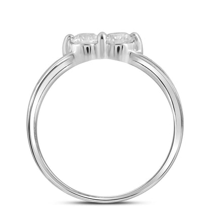 14k White Gold Round Diamond Bridal Wedding Ring Set 1 Ctw (Certified)