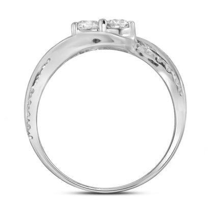 14k White Gold Round Diamond Bridal Wedding Ring Set 3/4 Ctw (Certified)