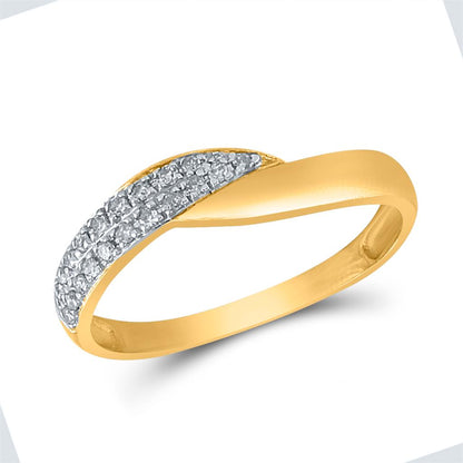 14k White Gold Round Diamond Band Ring 1/8 Cttw