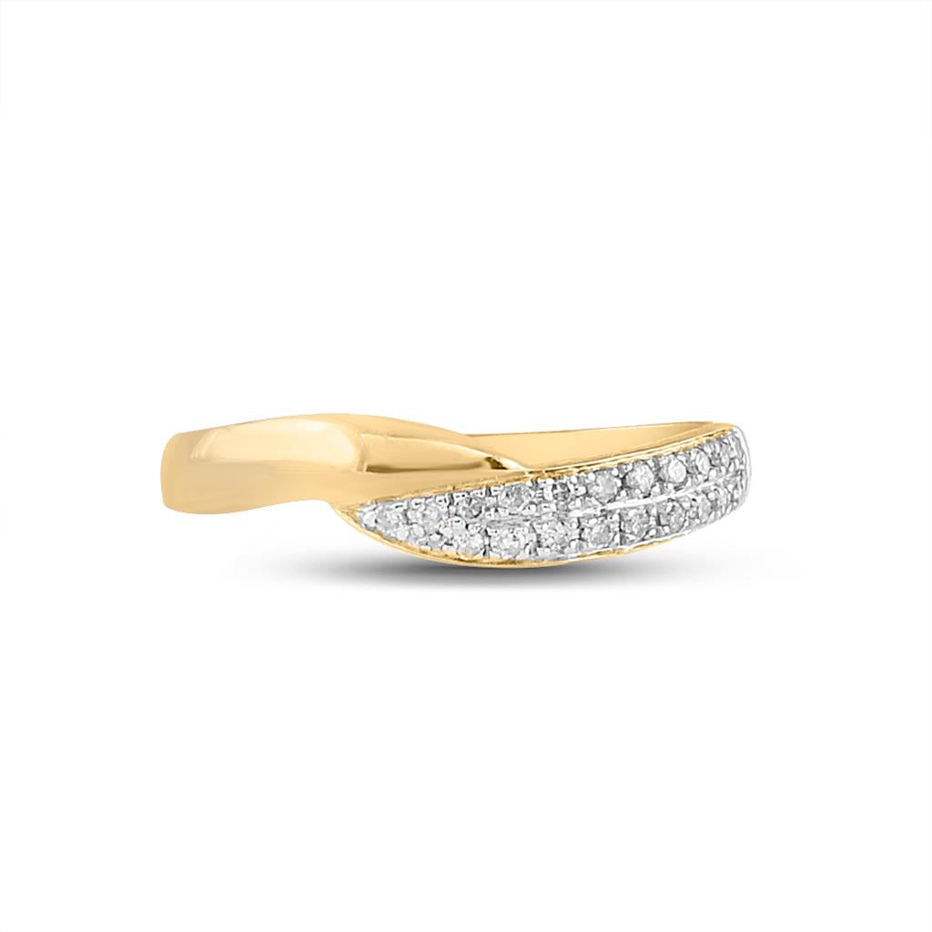 14k White Gold Round Diamond Band Ring 1/8 Cttw