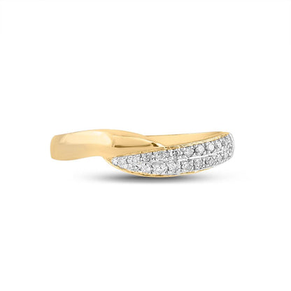 14k White Gold Round Diamond Band Ring 1/8 Cttw