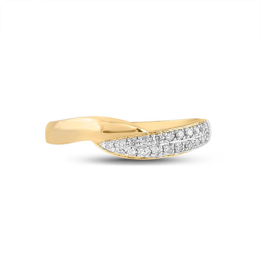 14k White Gold Round Diamond Band Ring 1/8 Cttw